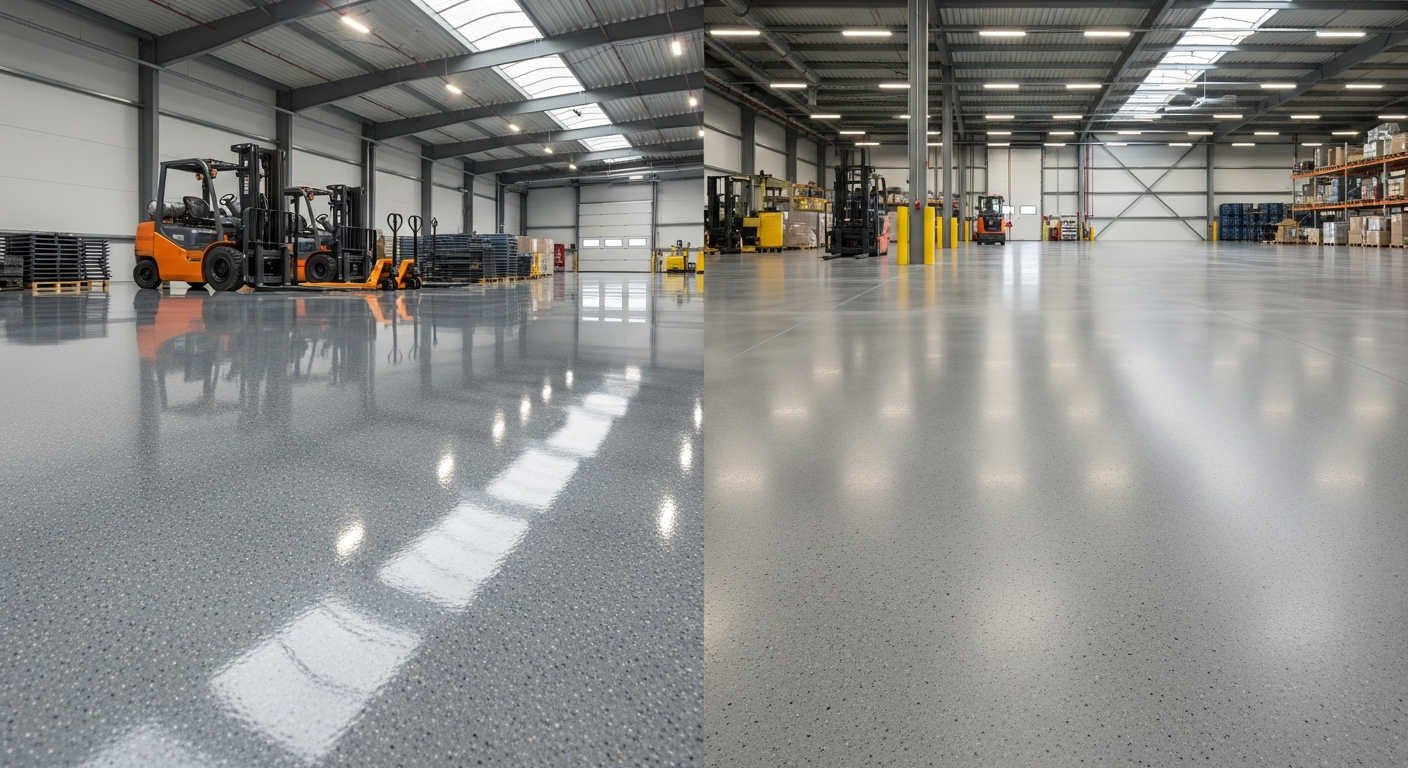 Epoxy vs Polished Concrete: Industrial Flooring Comparison Epoxy vs Polished Concrete: Industrial Flooring Comparison