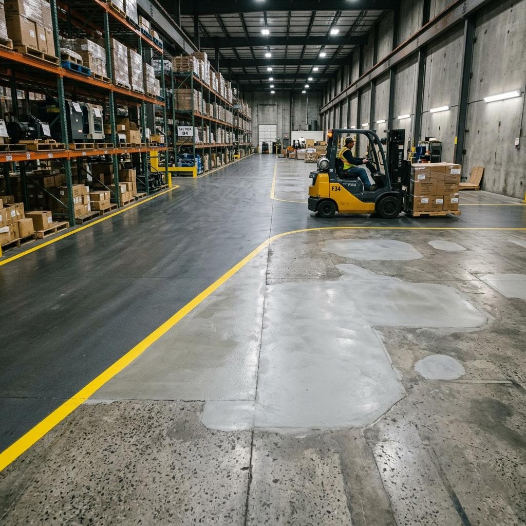 Warehouse Floor Repair Without Shutting Down: How Phased Work Actually Works Warehouse Floor Repair Without Shutting Down: How Phased Work Actually Works